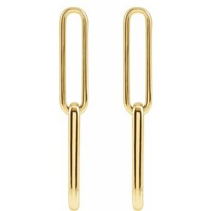 The Reva Earrings - 14K Yellow Gold Paperclip-Style Earrings