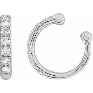 The Helen Earrings – 14K White Gold 1/6 CTW Natural Diamond Ear Cuff