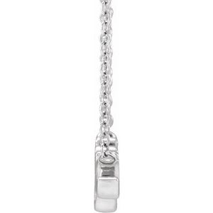 The Grace Necklace - 14K White Gold Lowercase Script Grace 18" Necklace