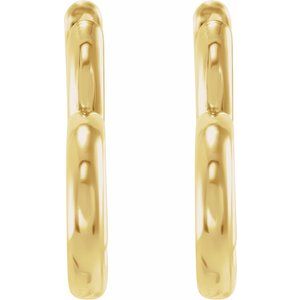 The Larnie Earrings – 14K Yellow Gold Hinged Heart Huggie Earrings