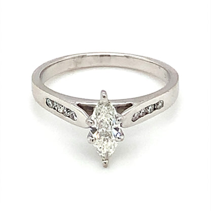 estate white gold diamond engagement ring 