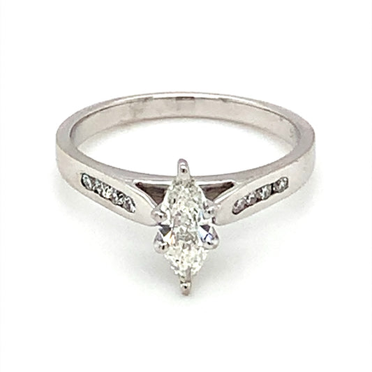 estate white gold diamond engagement ring 