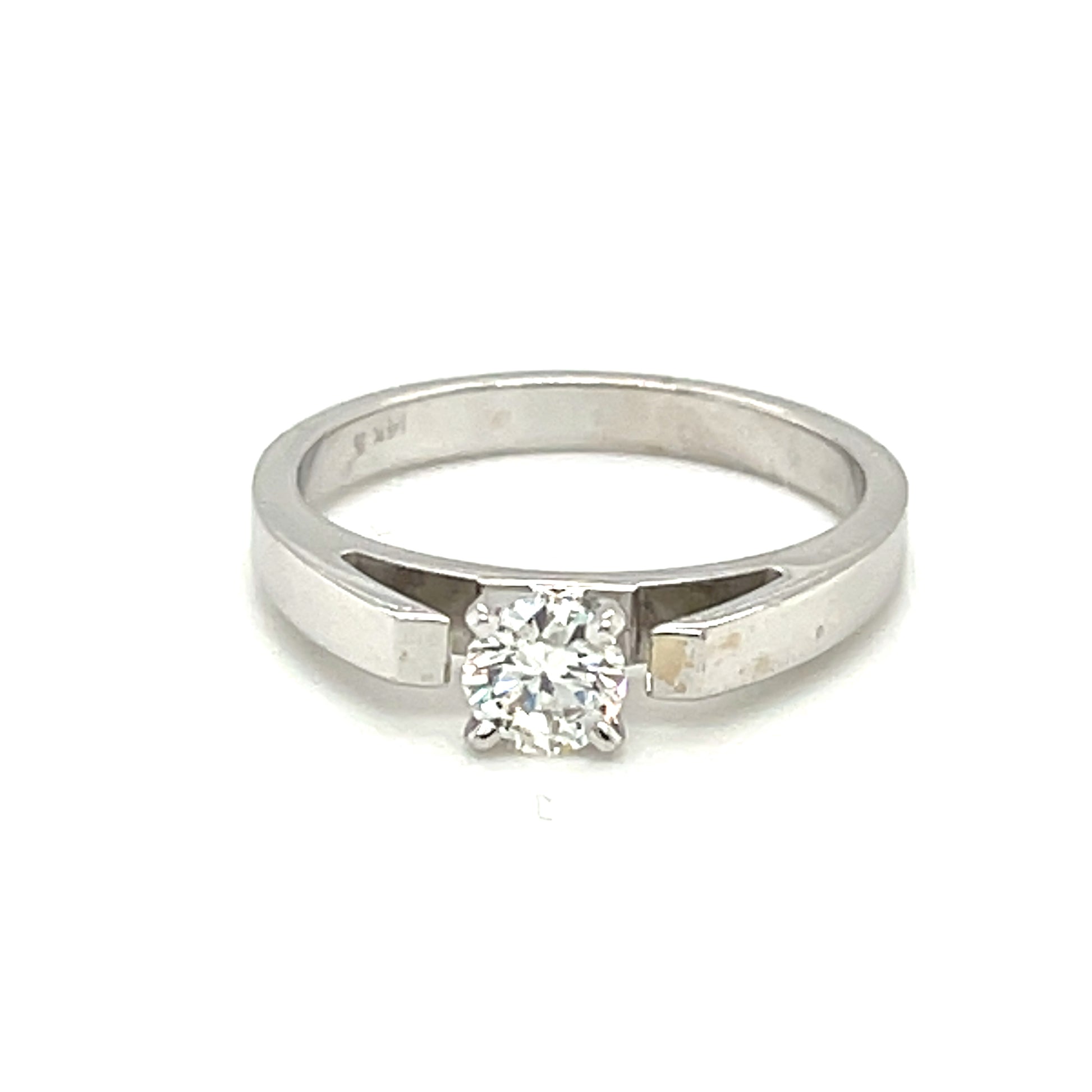 estate white gold diamond engagement ring