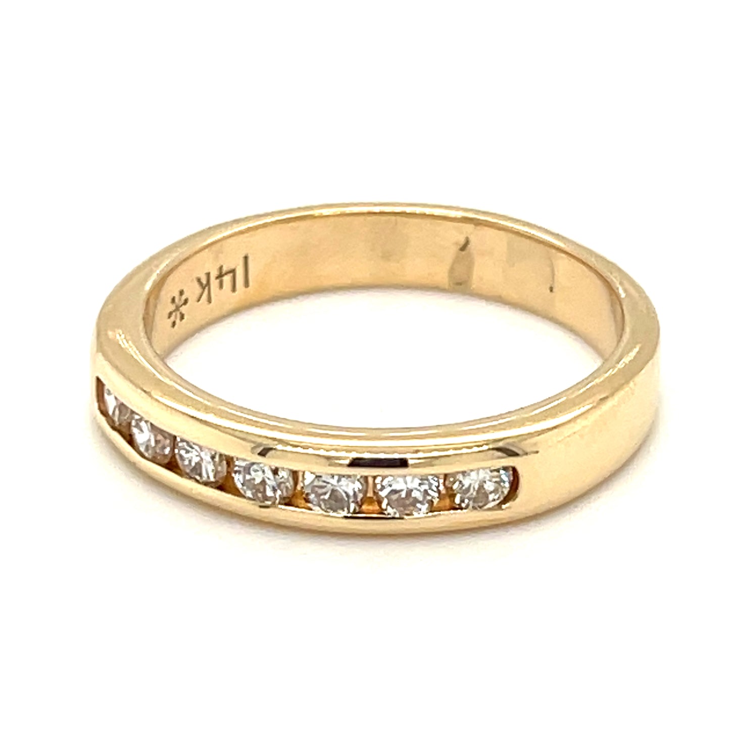 Diamond Engagement Band Estate Ring in 14-Karat Yellow Gold