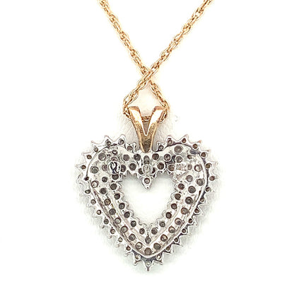 14-karat Yellow Gold Diamond Heart Necklace
