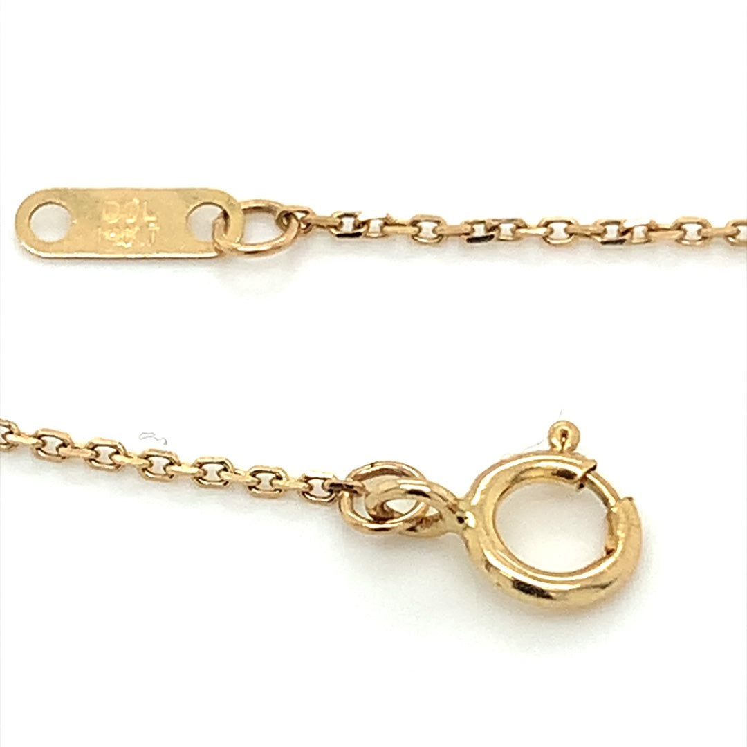 "#1 Mom" Heart Estate Necklace in 14-Karat Tri-Color Gold