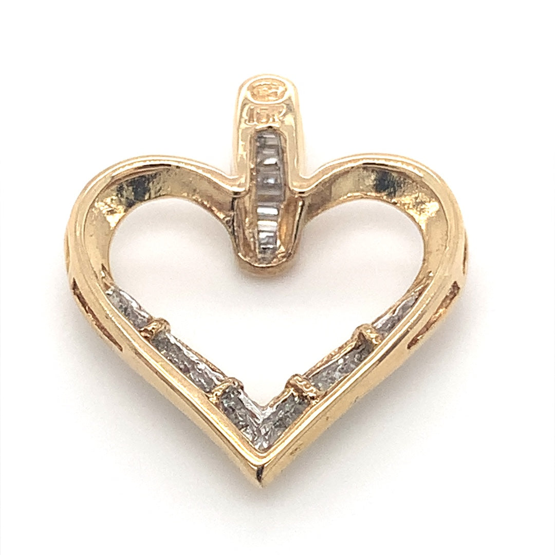 10-karat Yellow Gold Diamond Heart Pendant