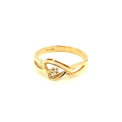 Diamond Heart Estate Ring in 10-Karat Yellow Gold