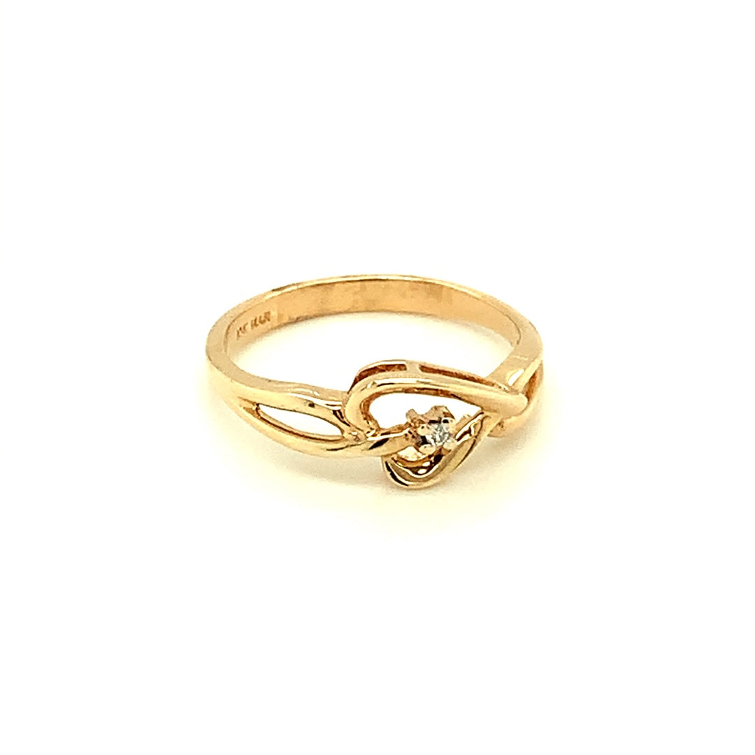 estate yellow gold heart ring 