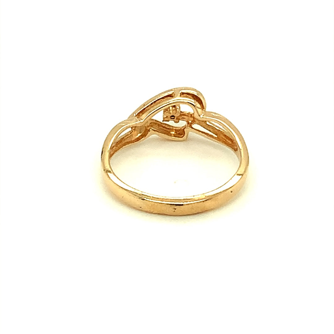 Diamond Heart Estate Ring in 10-Karat Yellow Gold