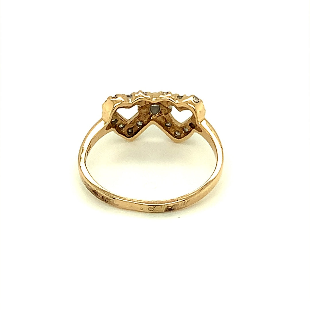10-karat Yellow Gold Diamond Double-Heart Ring