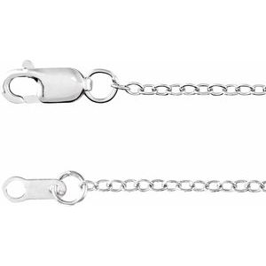 The Amy Chain – 14K White Gold 1.3 mm Cable 18" Chain