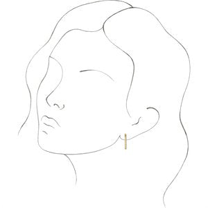 The Olivia Earrings – 14K Yellow Gold Elongated Oval 20 mm Hoop Earrings