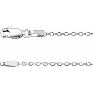 The Chelsea Chain -- 14K White 1.4 mm Diamond-Cut Cable 18" Chain