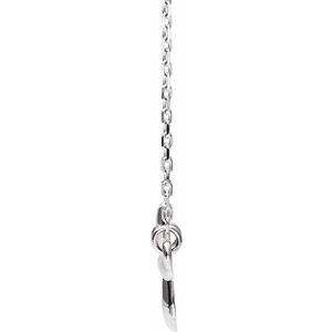 The Piper Necklace – Platinum Sideways Cross 16-18" Necklace