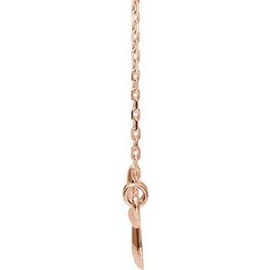 The Piper Necklace – 14K Rose Gold Sideways Cross 16-18" Necklace