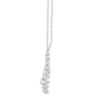 The Haizley Necklace – 14K White Gold 3/8 CTW Natural Diamond Leaf 16-18" Necklace