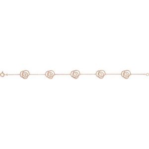The Julianna Bracelet – 14K Rose Gold Floral Station 7" Bracelet