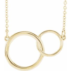 The Joyce Necklace – 14K Yellow Gold Interlocking Circle 16-18" Necklace