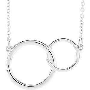 The Joyce Necklace – 14K White Gold Interlocking Circle 16-18" Necklace