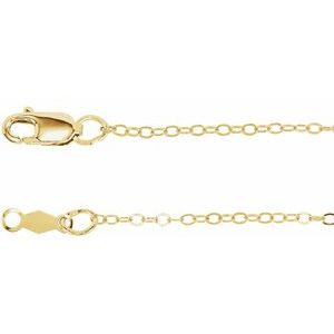 The Maggie Chain – 14K Yellow Gold 1.3 mm Flat Cable 18" Chain