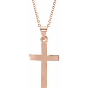 The Viviane Necklace – 14K Rose Gold Cross 18" Necklace