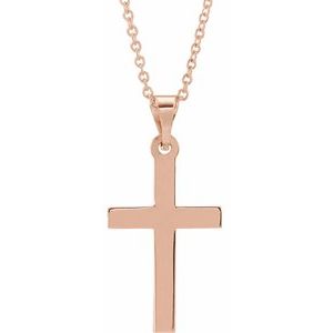 The Viviane Necklace – 14K Rose Gold Cross 18" Necklace