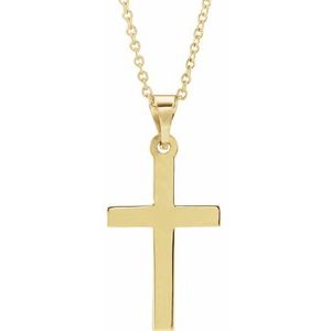The Viviane Necklace – 14K Yellow Gold Cross 18" Necklace