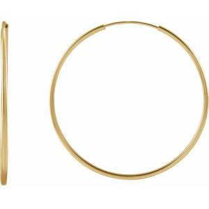 The Paisley Earrings – 14K Yellow Gold Flexible Endless Tube 30 mm Hoop Earrings