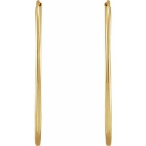 The Paisley Earrings – 14K Yellow Gold Flexible Endless Tube 30 mm Hoop Earrings