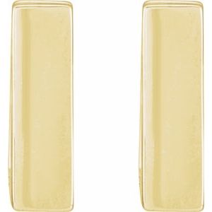 The Cathy Earrings – 14K Yellow Gold Square Hinged 10 mm Huggie Hoop Earrings